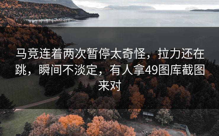 马竞连着两次暂停太奇怪，拉力还在跳，瞬间不淡定，有人拿49图库截图来对