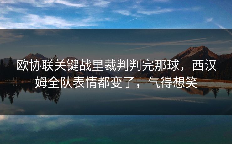 欧协联关键战里裁判判完那球,西汉姆全队表情都变了,气得想笑 欧协联关键战里裁判判完那球,西汉姆全队表情都变了,气得想笑